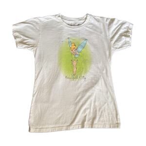 Disney Tinker Bell T-Shirt New York City Graphic Tee White Women’s Teen Medium